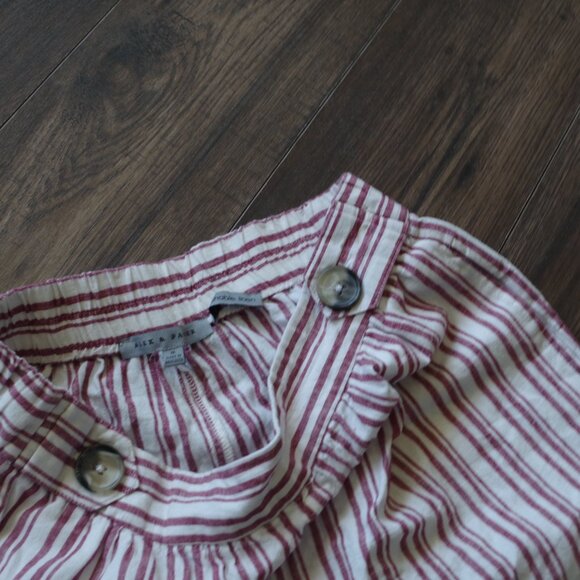 Cute Stripped Linen Cotton Blend Summer Cropped Pants - Picture 3 of 4